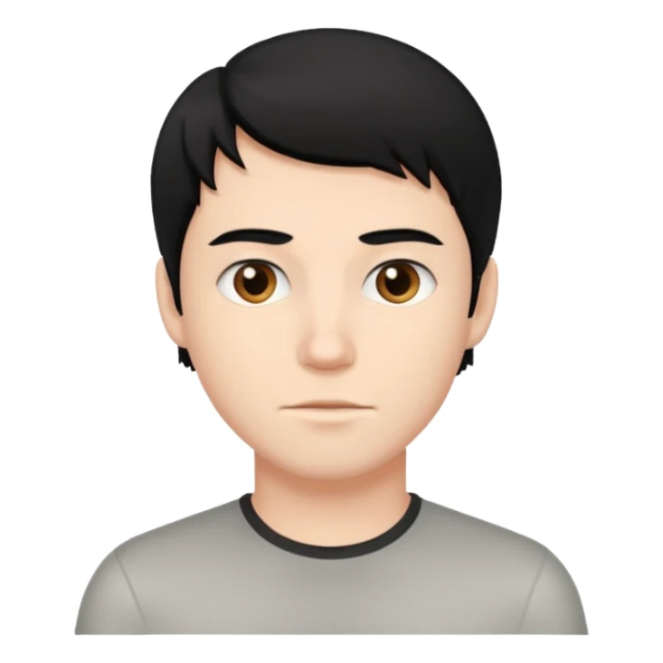 Joven blanco de buena parecencia cabello negro sticker