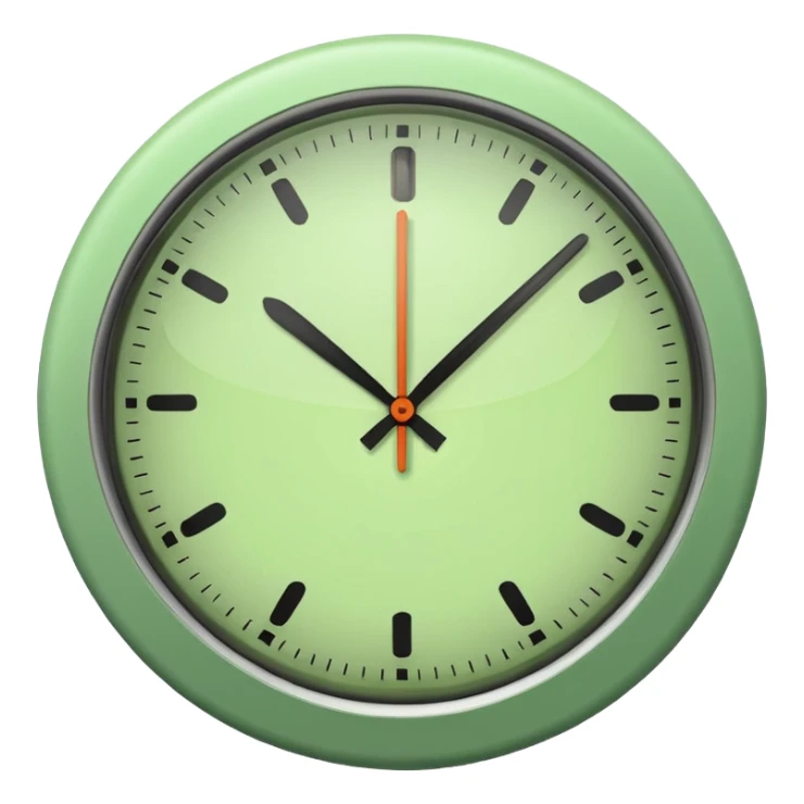 make Clock in minimalism in loght Green color without numbers  sticker