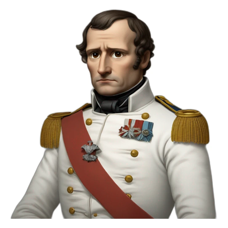realistic napoleon bonaparte with his hand on his chest sticker