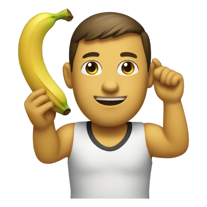 CREATE me bober emoji and banana on left hand sticker