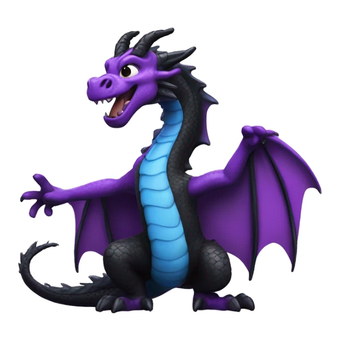 pupurple and black dragon gove the thumbs up sticker