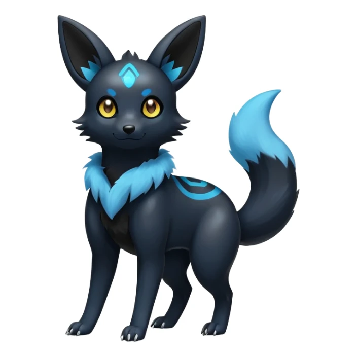 Shiny Exotic Excessive Mysterious Umbreon-Poochyena-Pokémon-Fakémon-hybrid-creature (full body) sticker