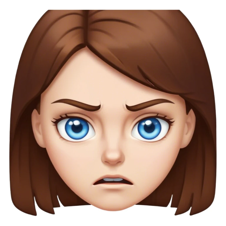 White girl blue eyes brown hair, telling someone off  sticker