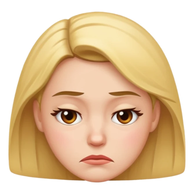 woman with a frown sticker