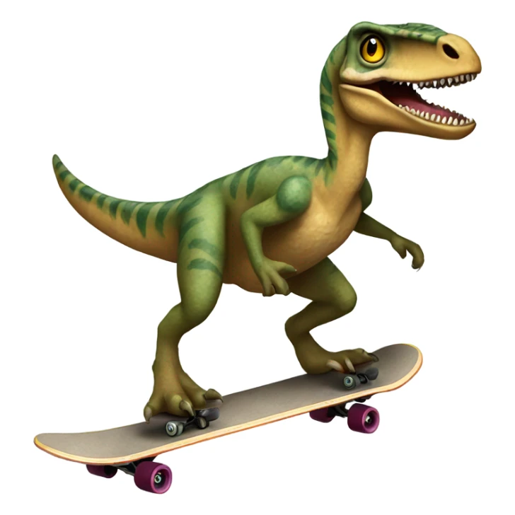 Velociraptor doing an Ollie on a skateboard  sticker