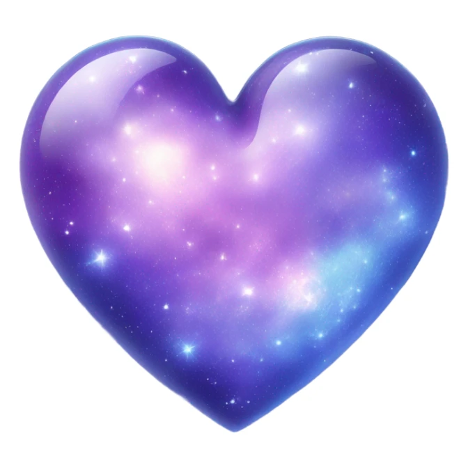 Glass pastel purple blue galaxy heart  sticker