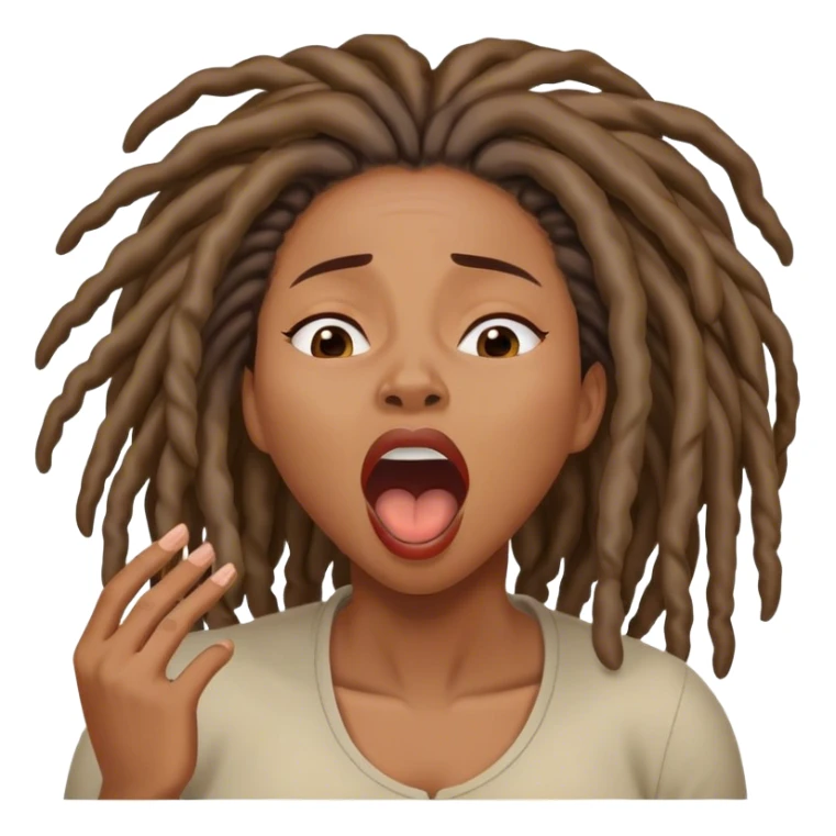 Black woman with locs yawn sticker
