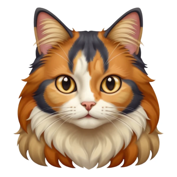 long hair calico cat sticker