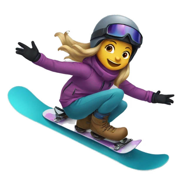 Girl riding on snowboard  sticker