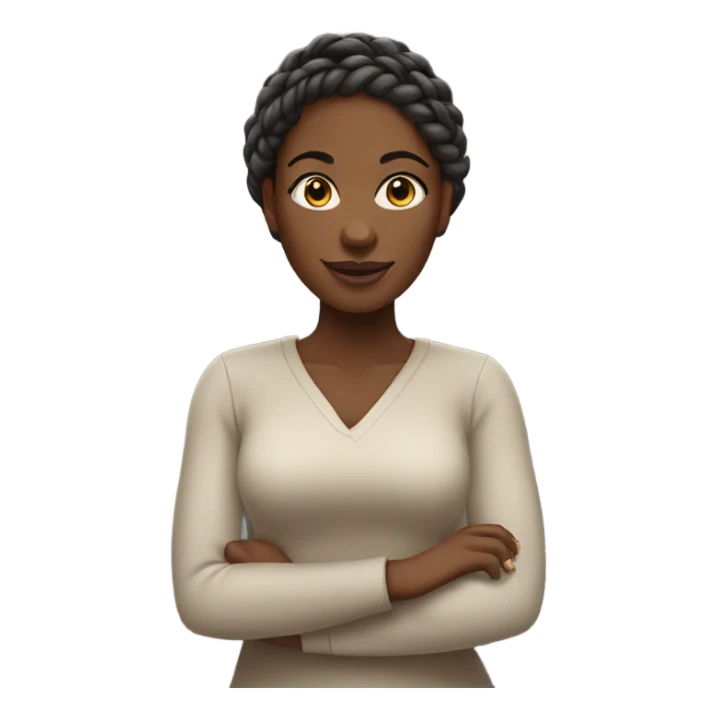 Dark skin African American woman with braids sticker