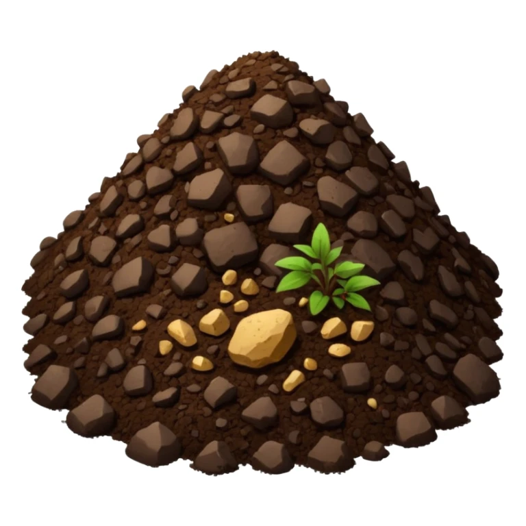 pile of soil with small pieces only sticker