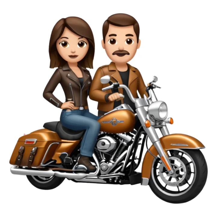 Un couple de biker sur une harley road king sticker
