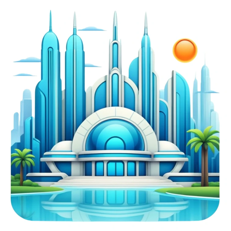 Utopian Futuristic Modern Aesthetic Scenery Deco sticker