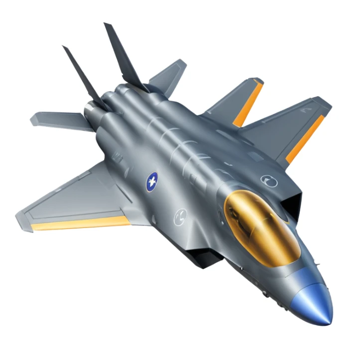 Realistic F-35 fighter jet in flight with no background. sticker