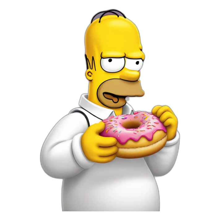 Homer simpson qui mange un donut sticker