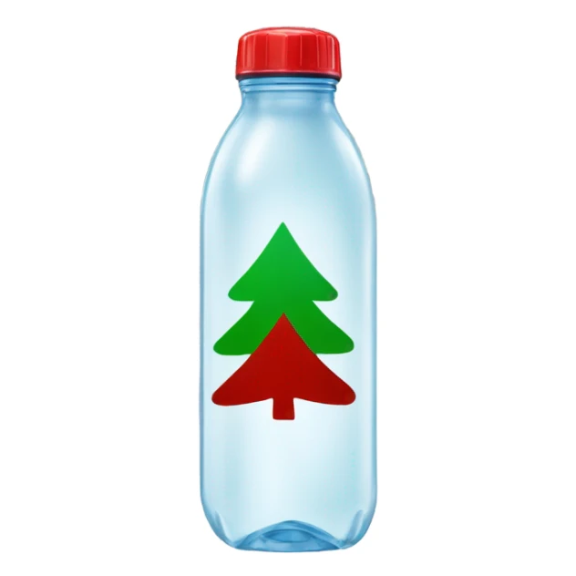 Water bottle with red and green christmas wrapper sticker