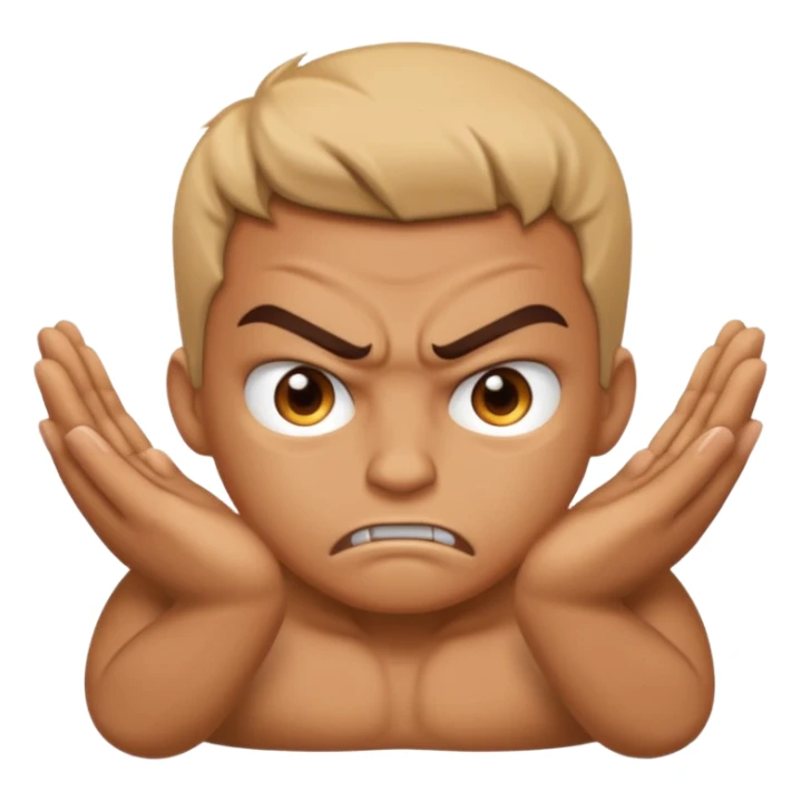 Manos juntas con cara de malo sticker