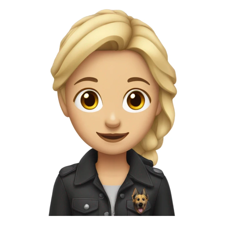 Blonde girl with German shepherd  sticker