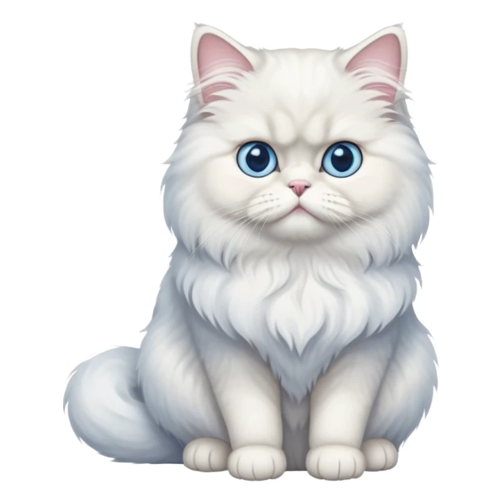 Persian cat full body sitting with blue eyes sticker