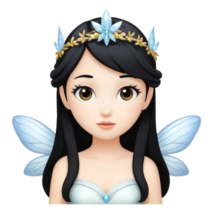 White fairy with black hair sticker