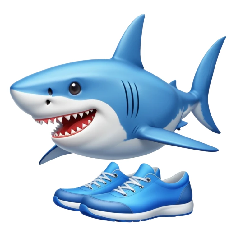 tiburón con zapatos azules sticker