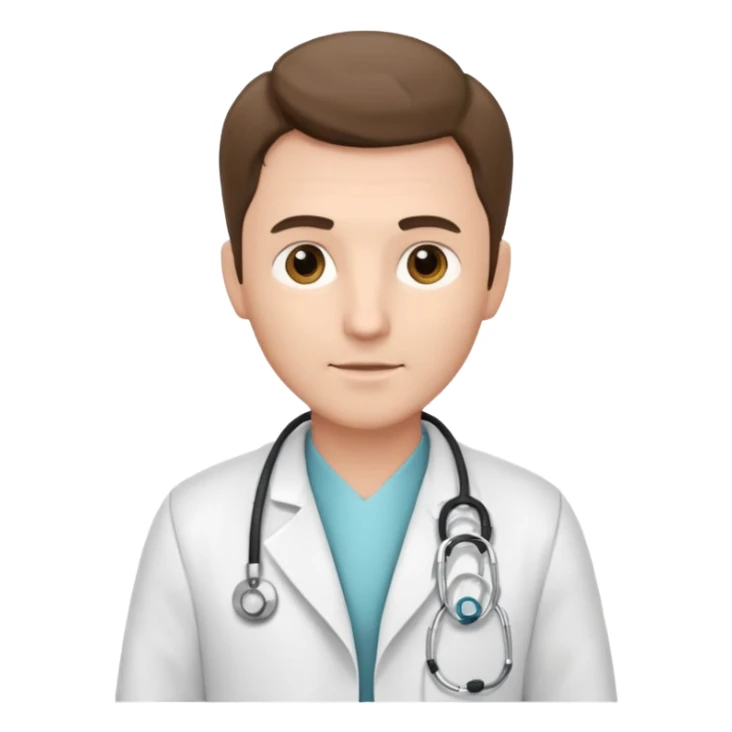 Cardiac sonographer male long white coat or scrubs sticker