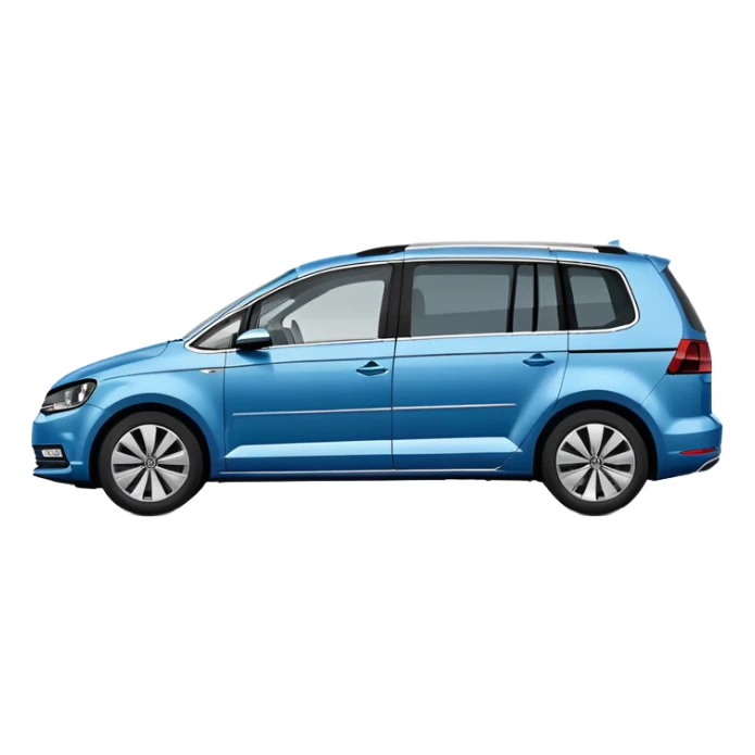Blue VW Touran family car from side view sticker
