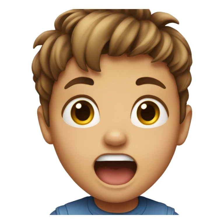 Screaming toddler brown hair sticker