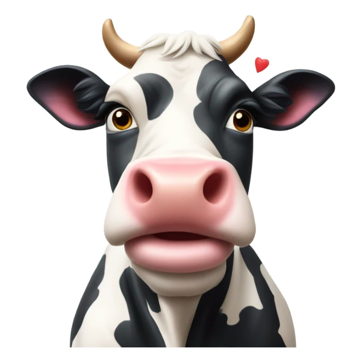 cow with love hearts  sticker