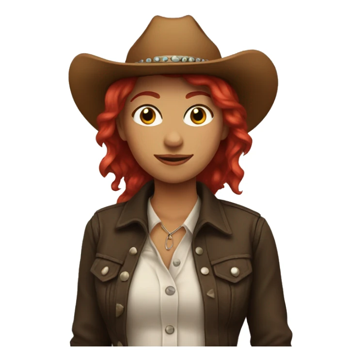 cowgirl with red hair sticker