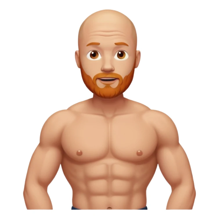 bald guy with a ginger beard an muscles shrugging his shoulders sticker