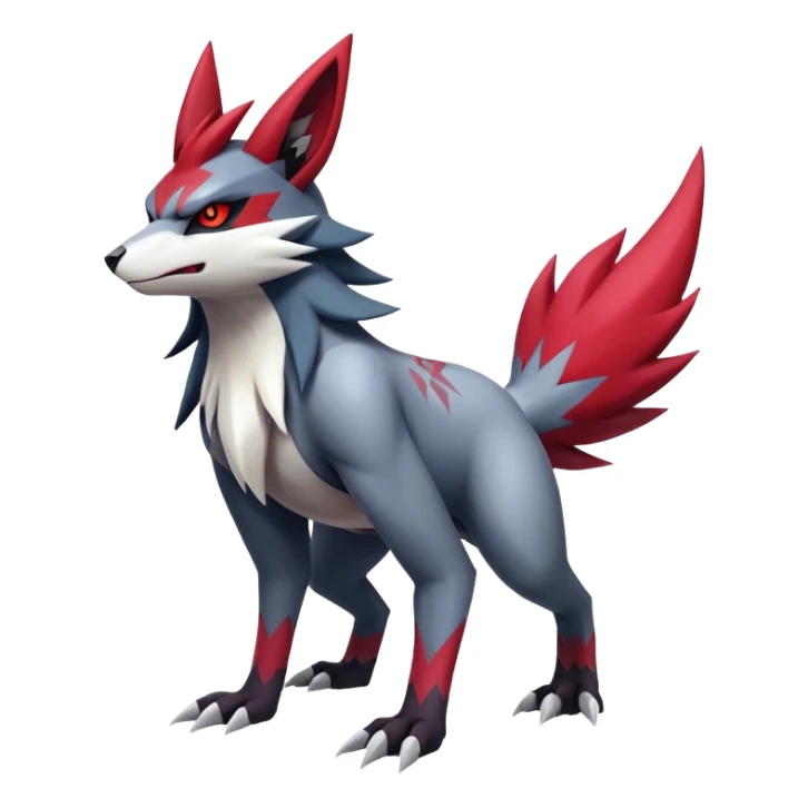 Edgy Cool Beautiful Zangoose-Zoroark, full body sticker
