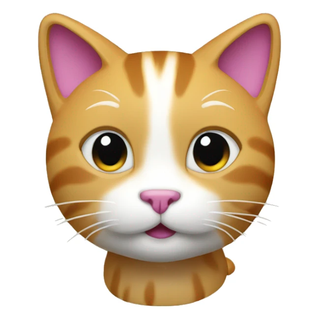 a cat in the style of microsoft 3D emojis sticker