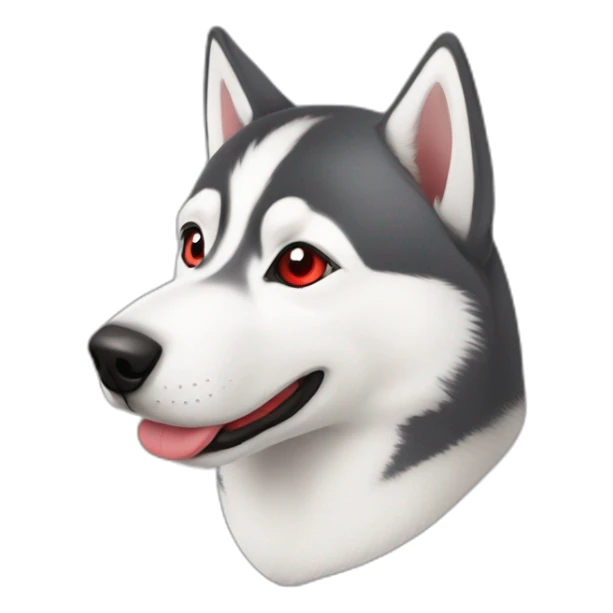 Siberian husky with red band sticker