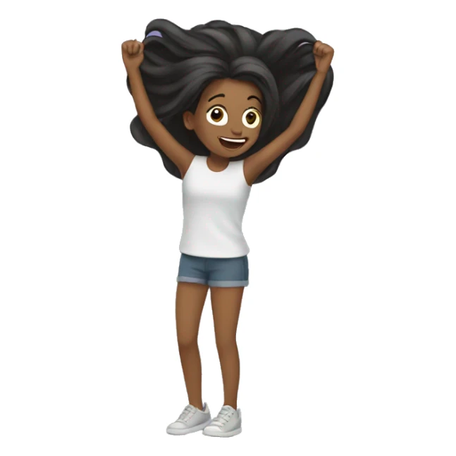 Girl flipping her hair sticker