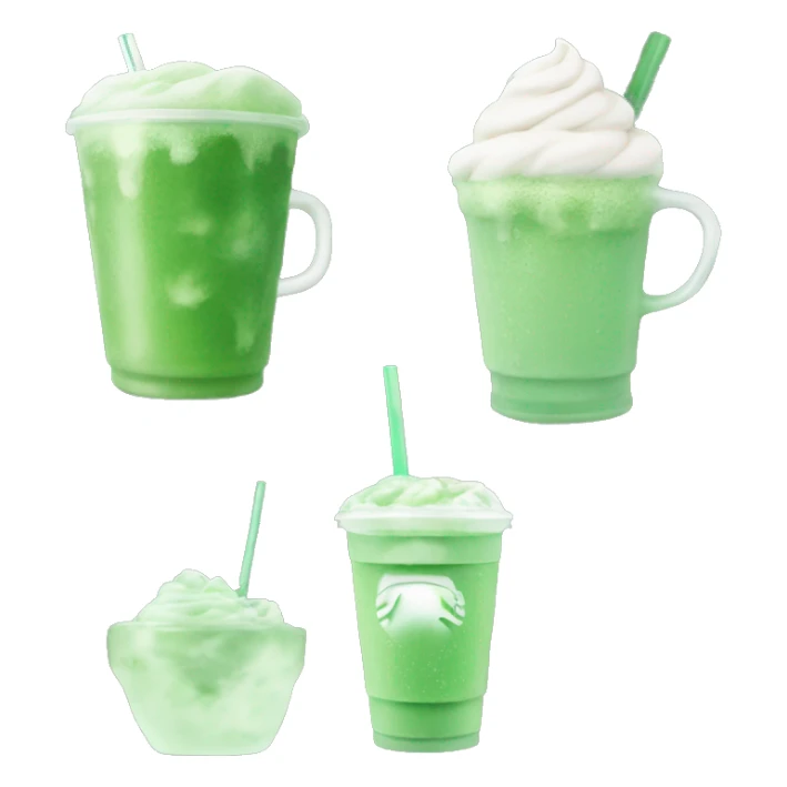 Green iced matcha with cold foam super aesthetic and cute Starbucks sticker