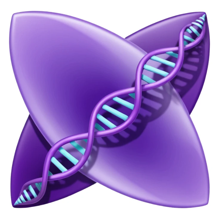 I want a DNA helix in the foreground. Background to be a rippled purple sheet. sticker