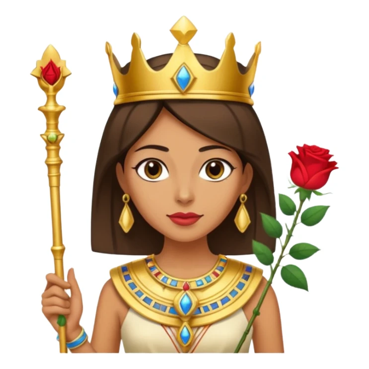 woman, Egypt, rose, scepter sticker