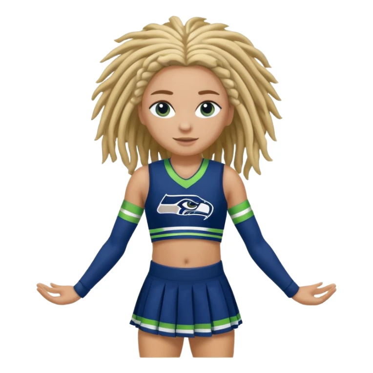 Blonde dreadlocks , blue eyes , cheerleader , full body , Seattle Seahawks sticker