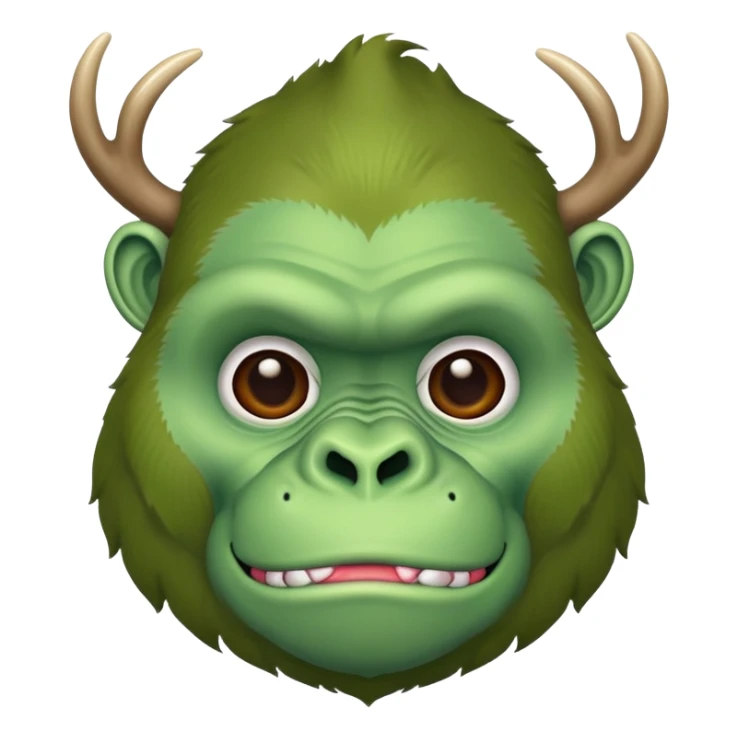 💚🦍 with antlers and body without legs sticker