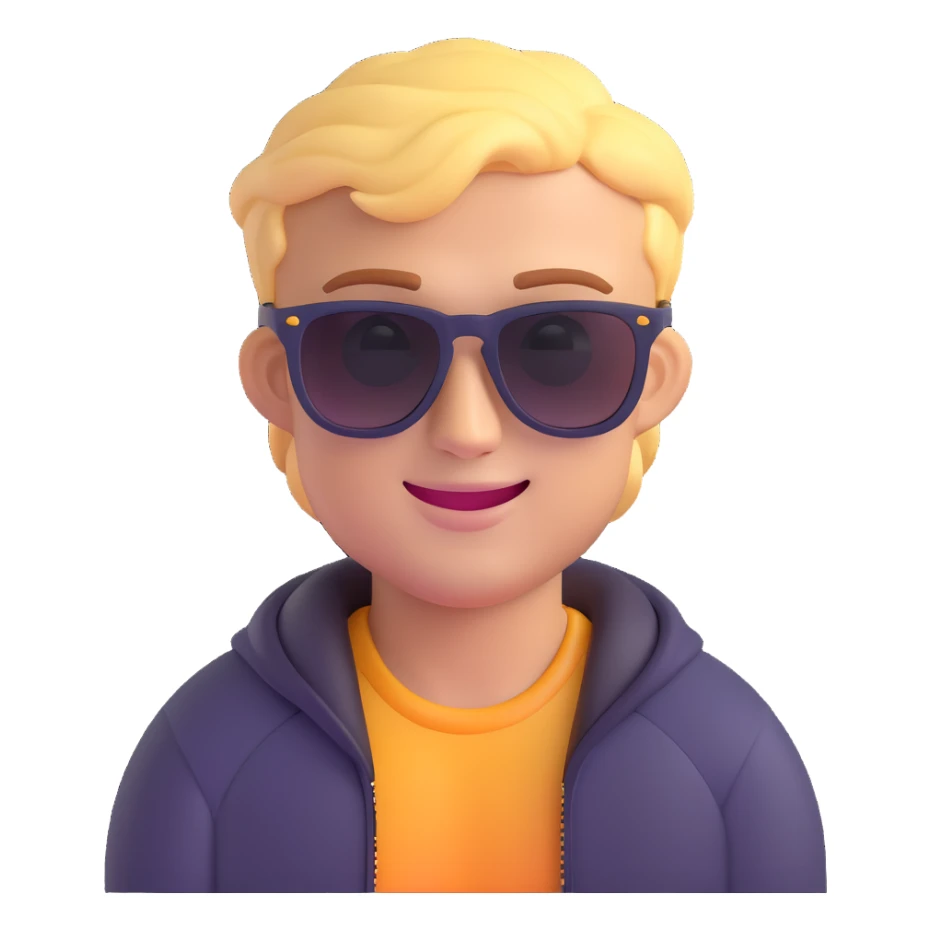 jake paul emoji, wearing sunglasses, confident smile sticker