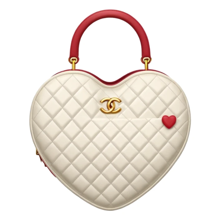 chanel heart shape bag white color bag sticker