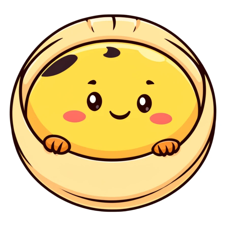 banh bao, cute cartoon sticker style, smiling face sticker