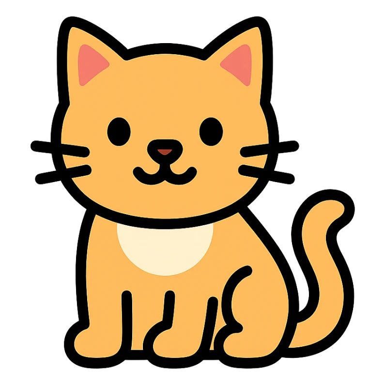cute cat color outline icon sticker