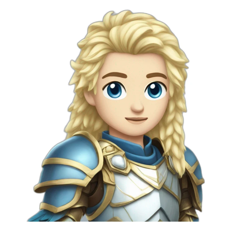 ice prince blue eyes blonde hair feather armor sticker