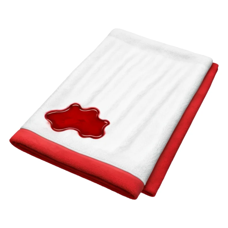 Sanctuary towel with blood on it period pad sticker