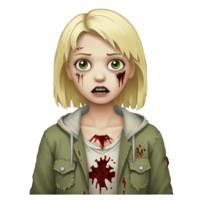 Girl zombie with blonde hair sticker