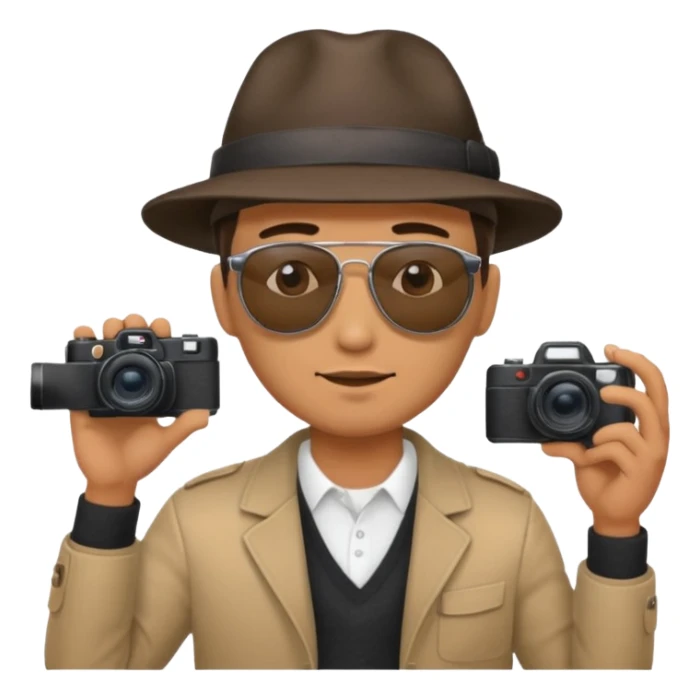 Hombre de espaldas tomando una foto sticker