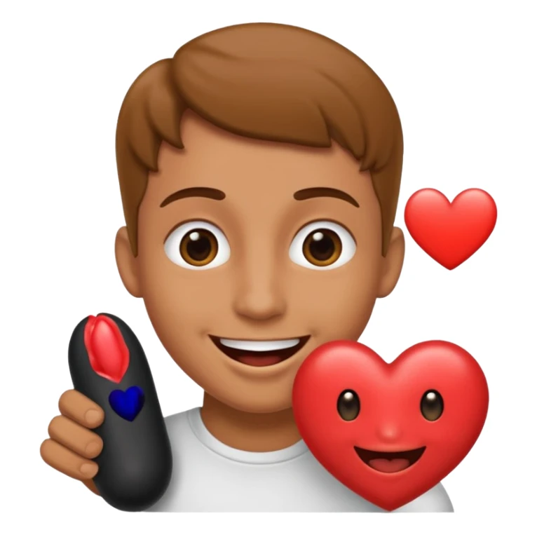 Heart eye emoji sucking a black penis sticker