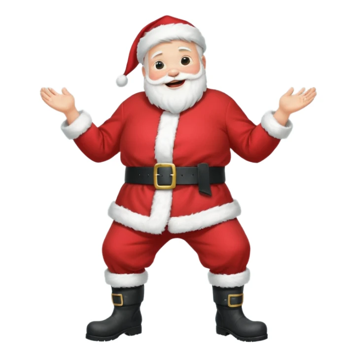 A round-bellied Santa cosplay guy with oversized boots, laughing warmly sticker